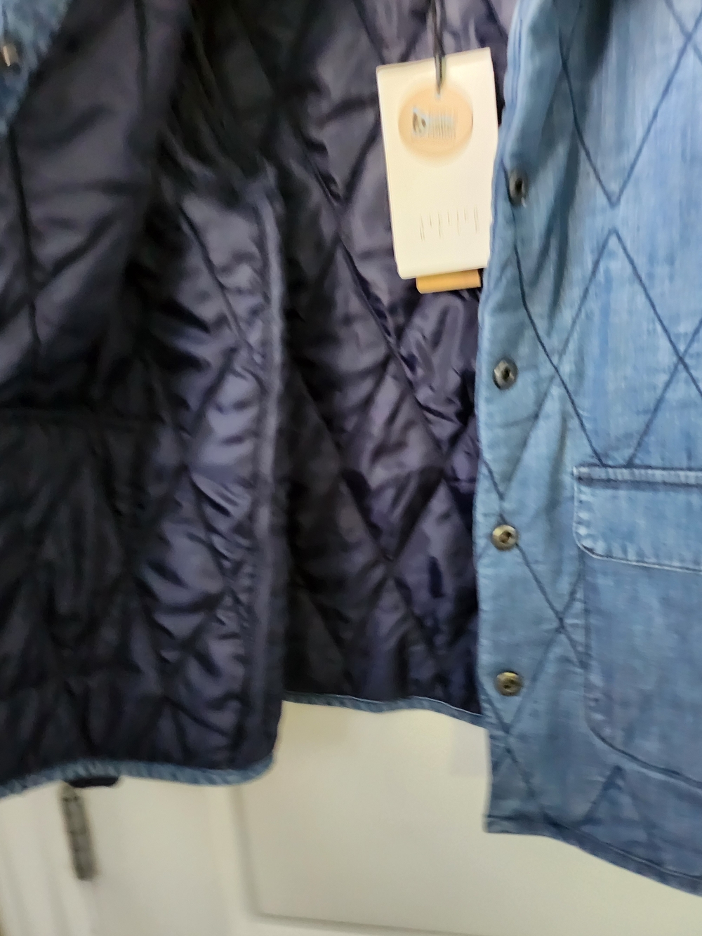 Atelier Rêve Irpoline Quilted Denim Jacket • Medium Blue • Size 34 • NWT - Picture 2 of 6